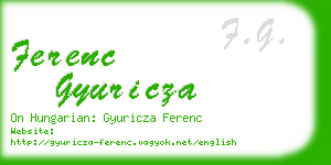 ferenc gyuricza business card